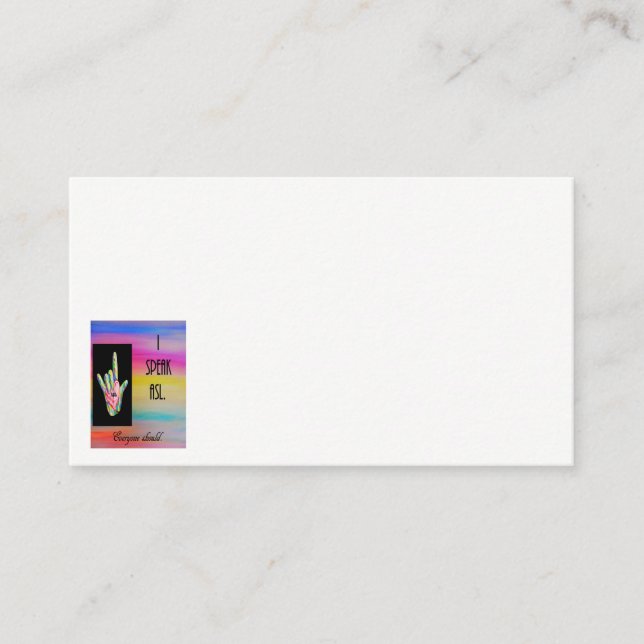 Jag talar ASL-visitkorten Visitkort (Framsida)