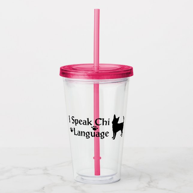 Jag talar Chi Language Acrylic Tumbler Take Away Mugg (Framsida)