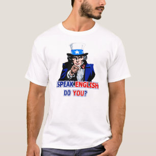 Jag talar den engelska grundläggande T-skjortan Tee Shirt