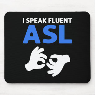 Jag talar Fluent ASL. ASL Hand Sign Language Döv P Musmatta