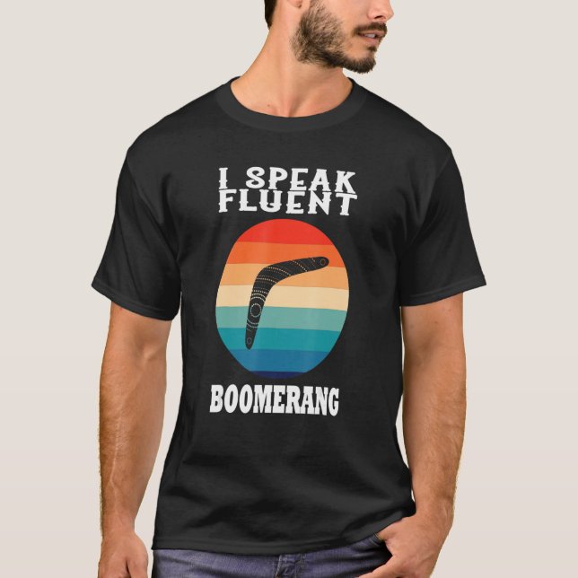 Jag talar Fluent Boomerang Boomerang Player Sports T Shirt (Framsida)