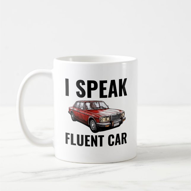 Jag talar Fluent Car | Funny Car Mechanic Kaffemugg (Vänster)