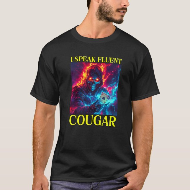 Jag talar Fluent Cougar Premium T Shirt (Framsida)