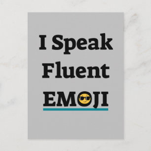 Jag talar Fluent Emoji Vykort