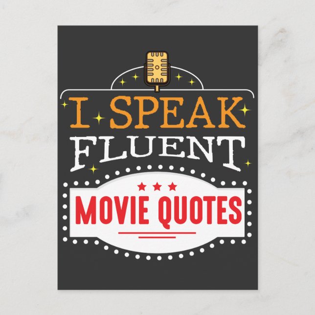 Jag talar fluent filmcitat Film Cinema Natt Vykort (Framsida)