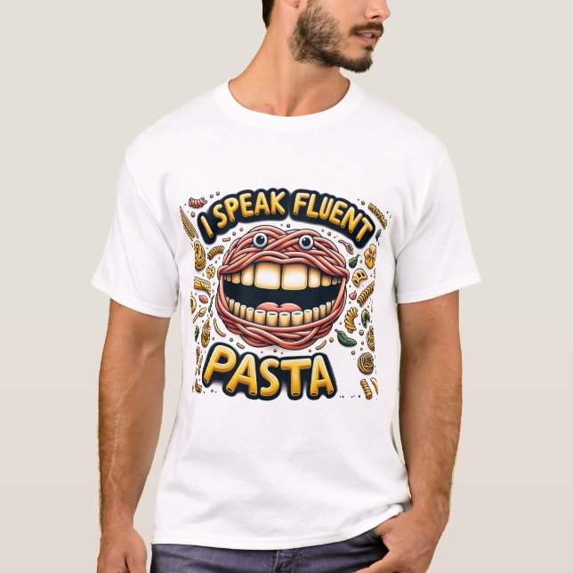 Jag talar Fluent Pasta T Shirt (Framsida)
