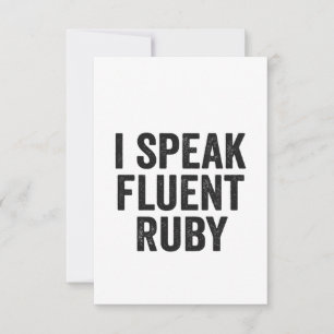 Jag talar Fluent Ruby Funny Geek Programming Coder Tack Kort