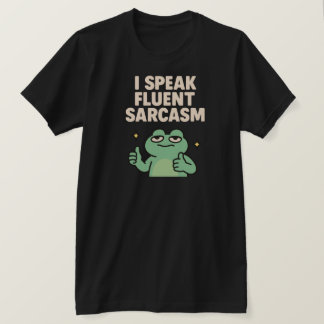 Jag talar Fluent Sarcasm Funny Frog Meme T-Shirt