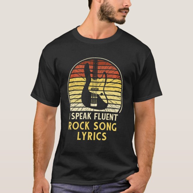 Jag talar Fluent Sten Sång Lyrics Music T Shirt (Framsida)