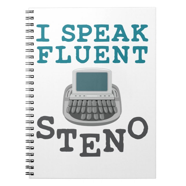 Jag talar Fluent Steno Court Reporter Stenographer Anteckningsbok (Framsidan)