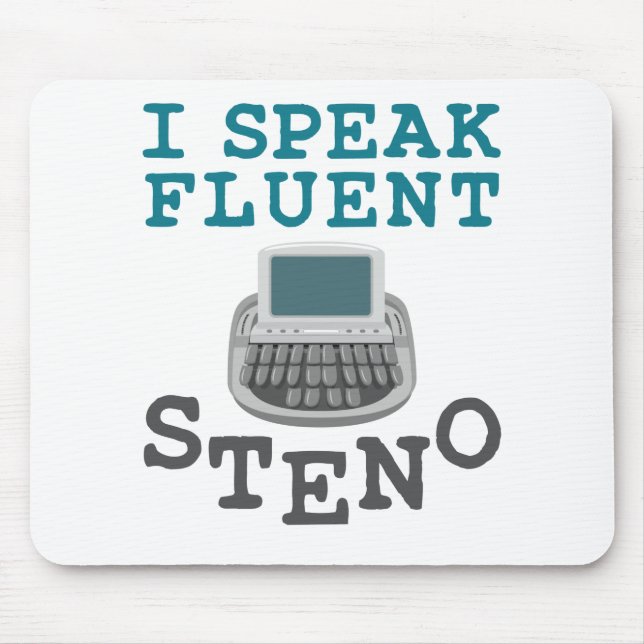 Jag talar Fluent Steno Court Reporter Stenographer Musmatta (Framsidan)