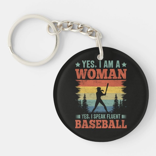 Jag Talar Flytande Baseball Kvinnlig Spelare Fan (Framsidan)