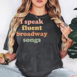 Jag Talar Flytande Broadway Sånger Retro Groovy Te T Shirt
