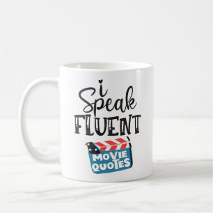 Jag talar flytande filmcitat roligt clapperboard kaffemugg
