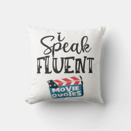 Jag talar flytande filmcitat roligt clapperboard kudde