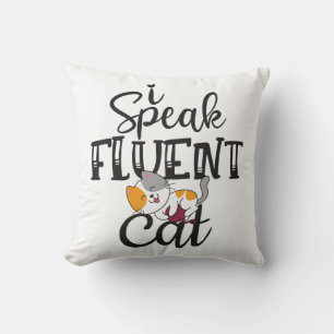 Jag talar flytande katt rolig söt kattunge kudde