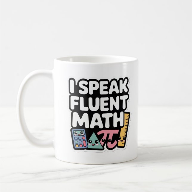 Jag Talar Flytande Matematik – Söt Kawaii Lärare  Kaffemugg (Vänster)