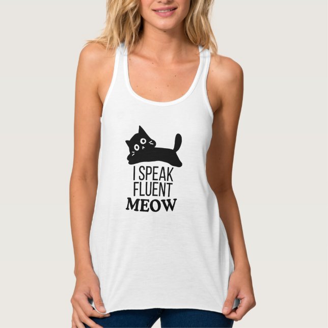 Jag Talar Flytande Meow Linne Med Racerback (Framsida)