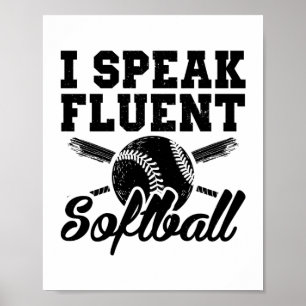 Jag talar flytande softball   Idea-sport Poster