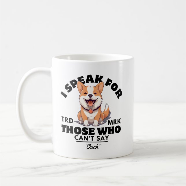 Jag talar för dem som inte kan säga "Aj" Kaffemugg (Vänster)