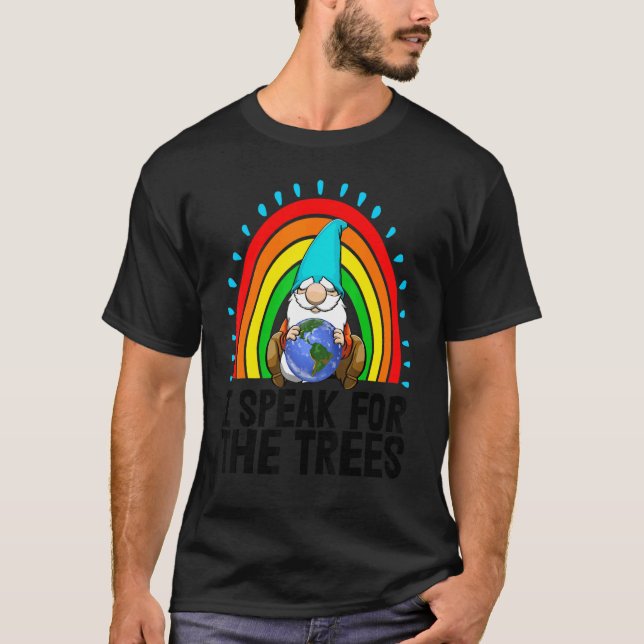 Jag talar för Träd, Gnome Women Environment Earth T Shirt (Framsida)