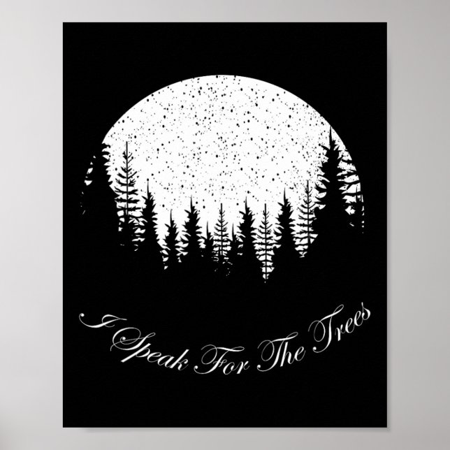 Jag talar för Träd Lycklig-jorddagen Tee Poster (Framsidan)