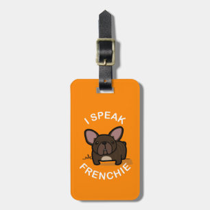 Jag talar Frenchie - orange Bagagebricka