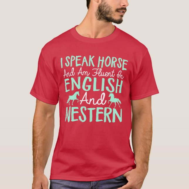 Jag talar Horse roligt T Shirt (Framsida)