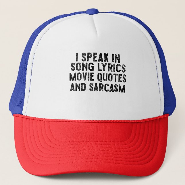 Jag talar i filmcitat Sång och Sarcasm Keps (Framsida)