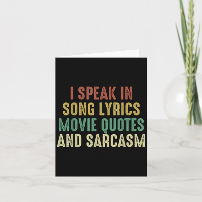 Jag talar i filmcitat Sång och Sarcasm VI Kort (Framsida)