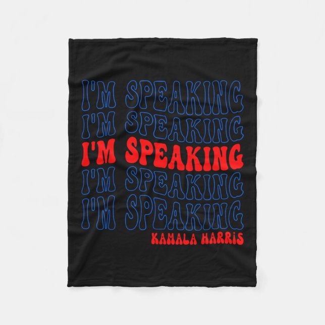 Jag talar i valet Kamala Harris 2024 Fleecefilt (Framsidan)