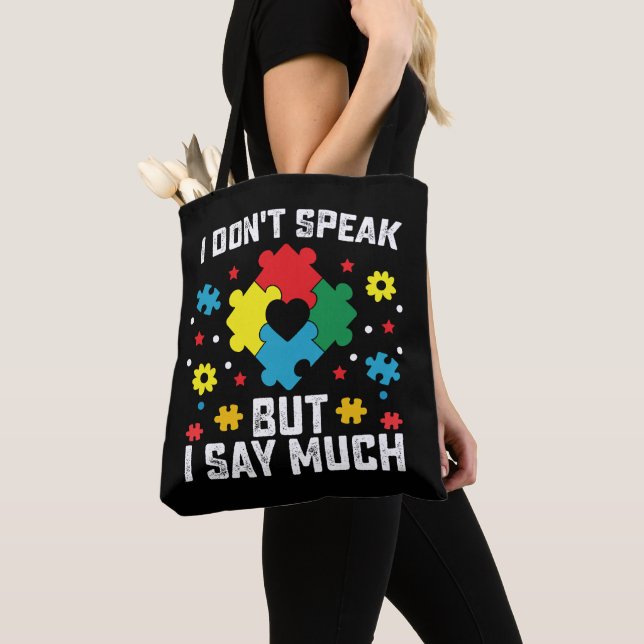 Jag Talar Inte Men Jag Säger Mycket Autism Accepta Tygkasse (Närbild)