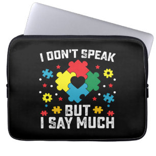 Jag talar inte men jag säger mycket Autismmedveten Laptop Fodral
