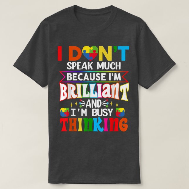 Jag talar inte så briljant Autism Autistic Boys G T Shirt (Design framsida)