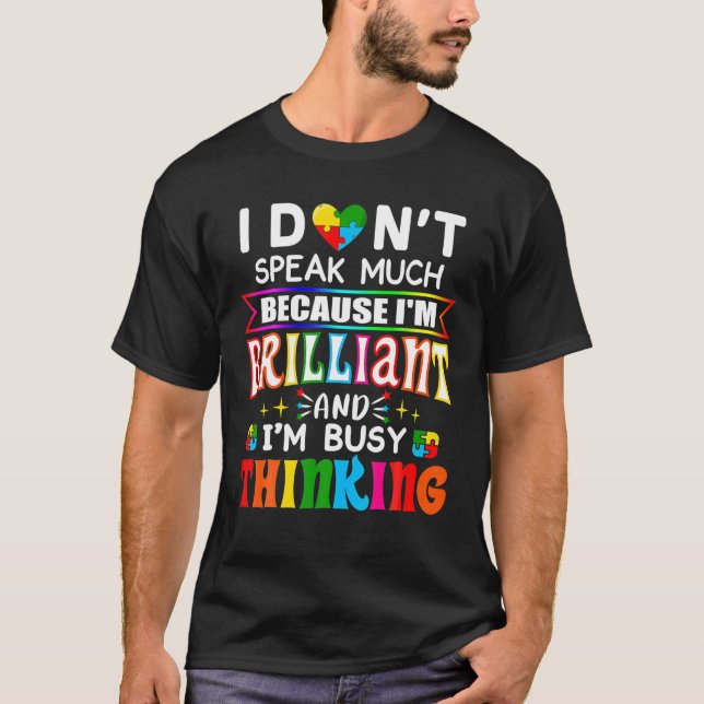 Jag talar inte så briljant Autism Autistic Boys G T Shirt (Framsida)