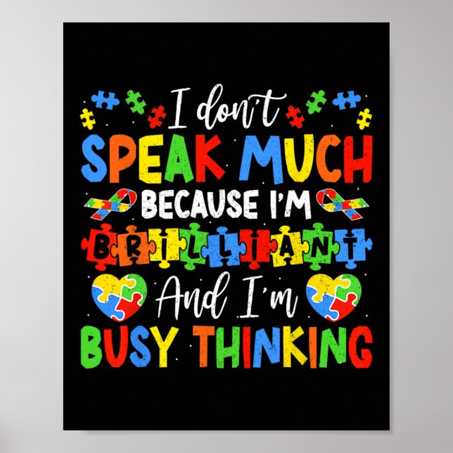 Jag talar inte så briljant Autism Autistic Boys Poster (Framsidan)