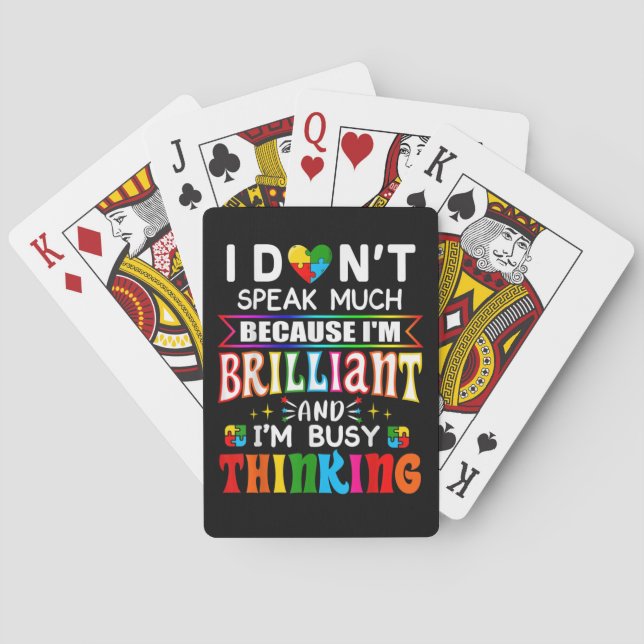 Jag talar inte så briljant Autism Autistic Casinokort (Baksidan)
