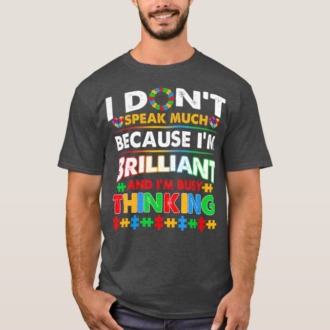 Jag talar inte så briljant om autism. t shirt (Framsida)