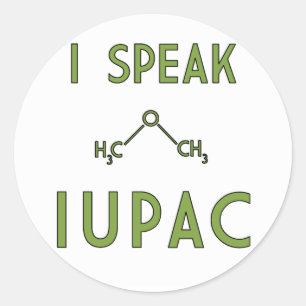 Jag talar IUPAC-märke Runt Klistermärke