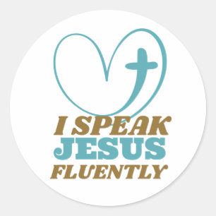 Jag talar Jesus flytande Runt Klistermärke