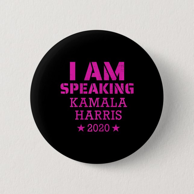 Jag talar Kamala Harris 2020 Vice President De Knapp (Framsida)