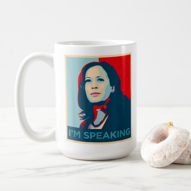 Jag talar Kamala Harris Kaffemugg (Med munk)