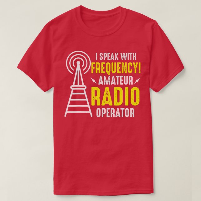 Jag talar med frekvensmateurs radiooperatör Ham T Shirt (Design framsida)