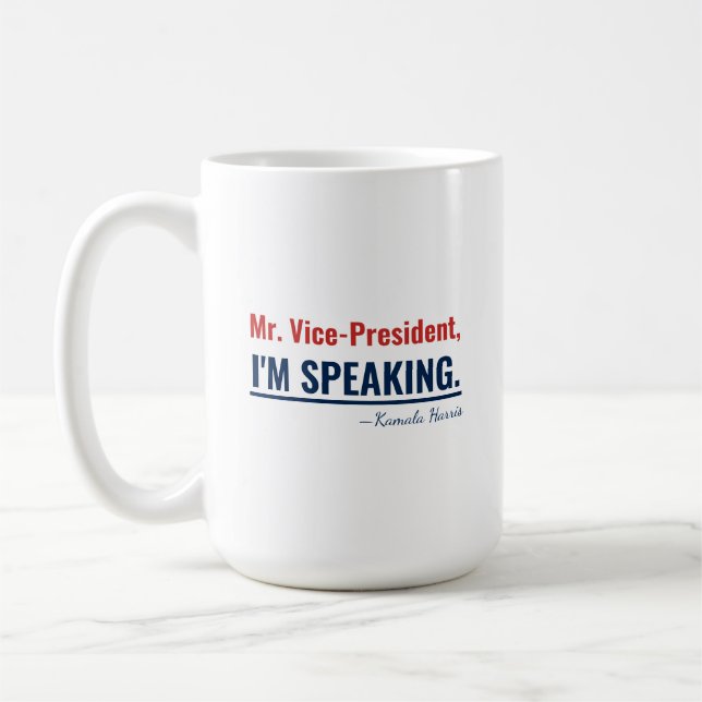 Jag talar med Vicen Kamala Harris 2020 Kaffemugg (Vänster)
