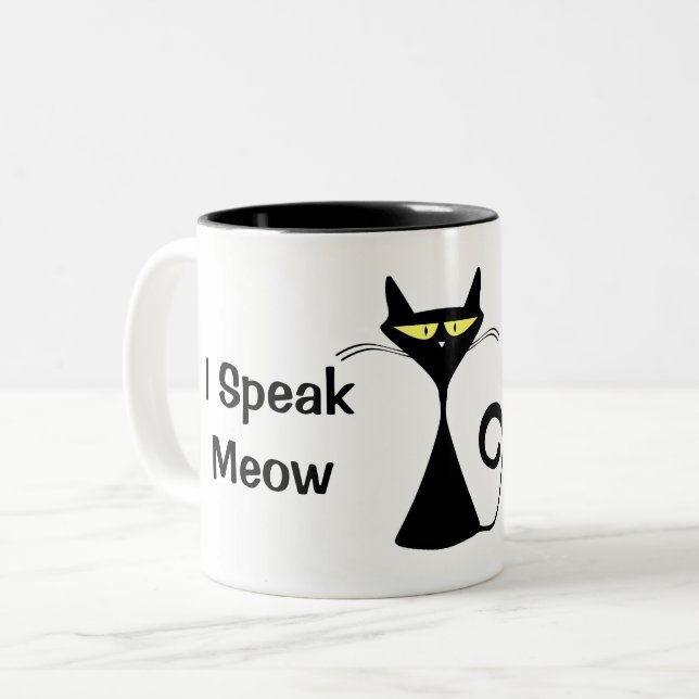 Jag talar Meow Anpassade Coffee Mugg (Framsida vänster)