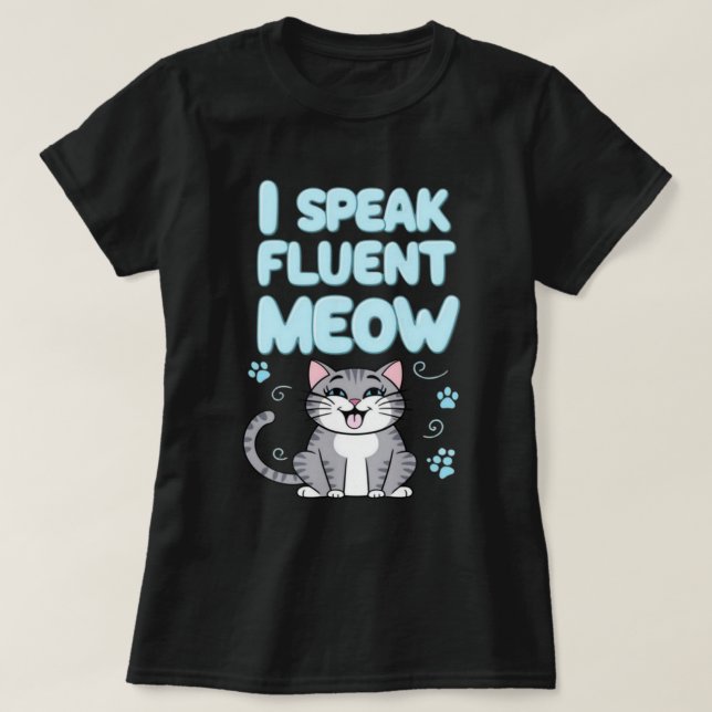 Jag talar Meow blk Womens T Shirt (Design framsida)