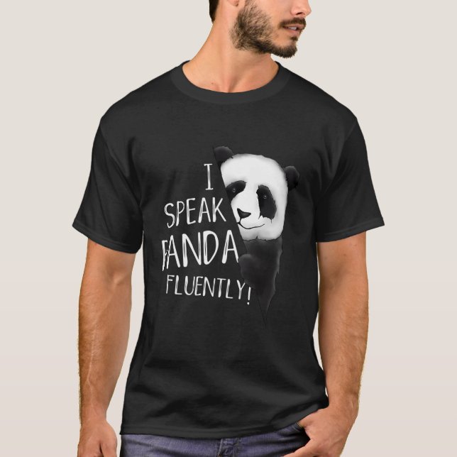 Jag talar Panda Fluent Panda Älskare Roligt T Shirt (Framsida)