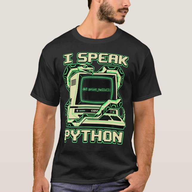 Jag talar Python-programvara T Shirt (Framsida)