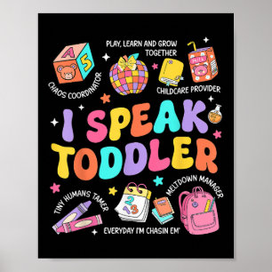 Jag talar Småbarn Lärare före K Back to school Lyc Poster