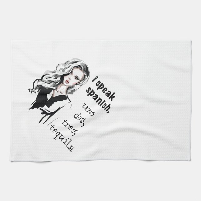 Jag talar spanska kökshandduk (Horisontell)